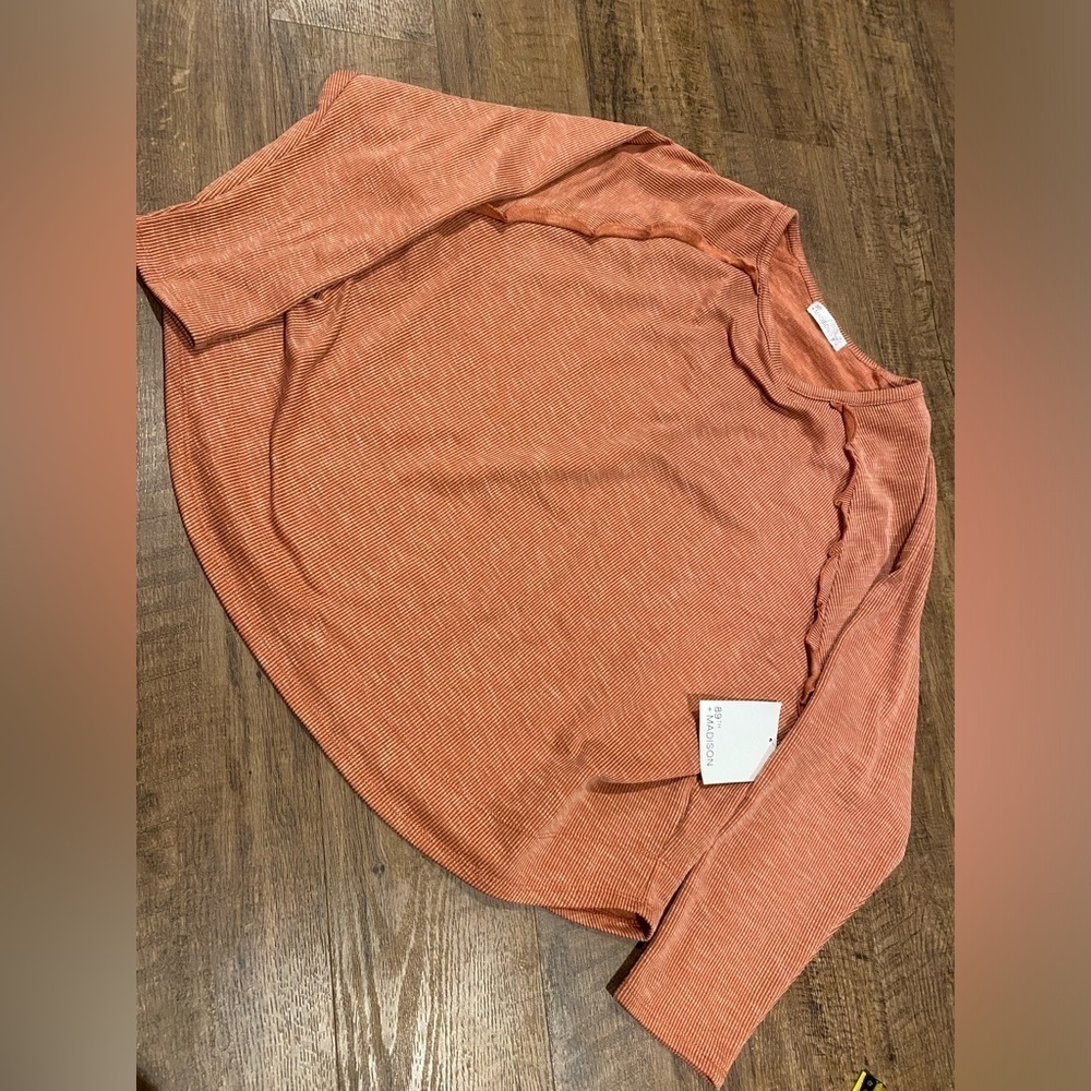 NWT 89th & Madison Burnt Orange Ribbed Dolman Top Size L